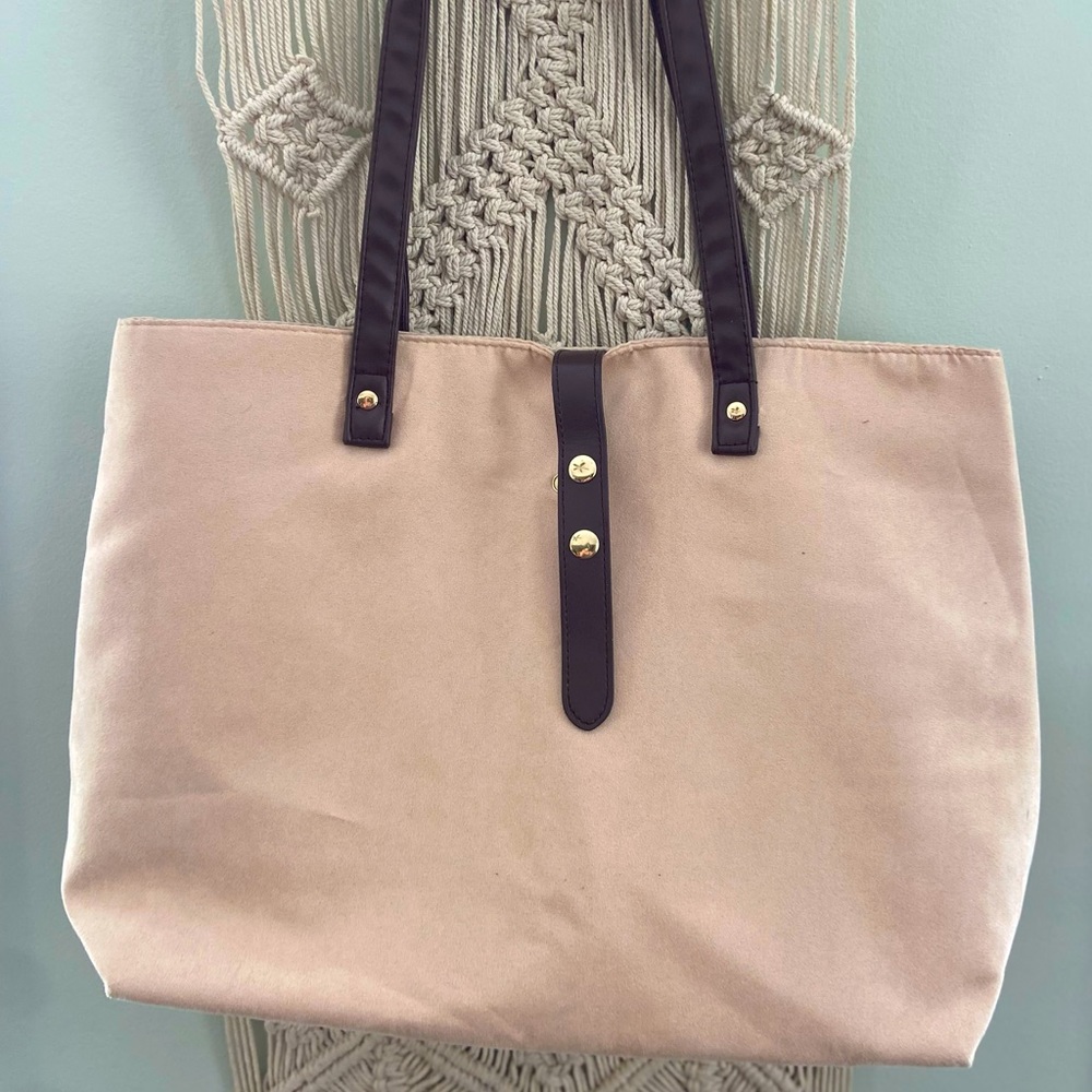Faux Suede Tote Bag